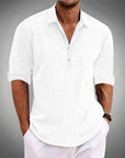 Herren Polo Shirt Atmungsaktiv 100% Leinen Stilvoll Lässig für Sommer 10