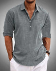 Herren Polo Shirt Atmungsaktiv 100% Leinen Stilvoll Lässig für Sommer 6