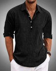 Herren Polo Shirt Atmungsaktiv 100% Leinen Stilvoll Lässig für Sommer 7