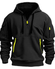 Herren Zip Hoodie Halber Reißverschluss Atmungsaktiv Bequem Baumwolle 0