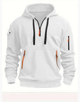 Herren Zip Hoodie Halber Reißverschluss Atmungsaktiv Bequem Baumwolle 1