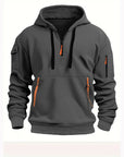Herren Zip Hoodie Halber Reißverschluss Atmungsaktiv Bequem Baumwolle 3