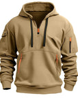 Herren Zip Hoodie Halber Reißverschluss Atmungsaktiv Bequem Baumwolle 5