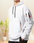 Herren Zip Hoodie Halber Reißverschluss Atmungsaktiv Bequem Baumwolle 7