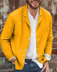 Herrenjacke Leger Atmungsaktiv Baumwoll-Leinen-Mischung für Frühling und Sommer 10