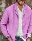 Herrenjacke Leger Atmungsaktiv Baumwoll-Leinen-Mischung für Frühling und Sommer 9