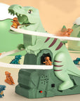 Interactive Dinosaur Race Track with Automatic Climbing Cars and LED Lighting for Kids 1
