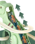 Interactive Dinosaur Race Track with Automatic Climbing Cars and LED Lighting for Kids 3