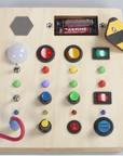 Interactive Montessori Busy Board – Wooden Educational Toy with Lights, Switches, and Sensory Activities for Kids 0