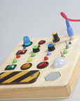Interactive Montessori Busy Board – Wooden Educational Toy with Lights, Switches, and Sensory Activities for Kids 2