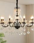 Iris | Sophisticated Black Crystal French Chandelier 1