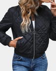 Ivory | Women's Full-Zip Bomber Winter Jacket 0