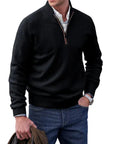 Jackson | Classic Black Cashmere Pullover Sweater for Men 2