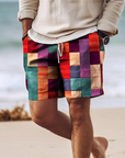 Jason | Trendy Geometric Print Mens Summer Shorts 0