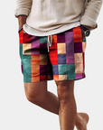 Jason | Trendy Geometric Print Mens Summer Shorts 1