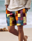 Jason | Trendy Geometric Print Mens Summer Shorts 3