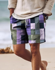 Jason | Trendy Geometric Print Mens Summer Shorts 4