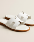 Leather Flat Sandals for Women with Adjustable Cut Out Straps – Comfortable Everyday Footwear 0