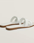 Leather Flat Sandals with Cut Out Strap 5