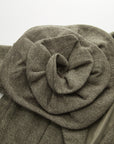 Leona | Large 3D Flower Single Button Tweed Blazer 1