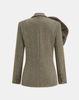 Leona | Large 3D Flower Single Button Tweed Blazer 2