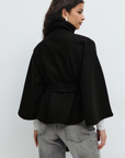 LorezaCape | Elegant Chic Women's Winter Cape Coat with High Collar 4