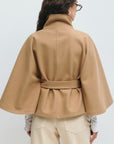LorezaCape | Elegant Chic Women's Winter Cape Coat with High Collar 8