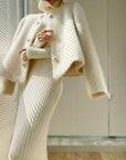 Louise | Fuzzy Button Short Wool Coat 3