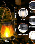 LumaGlow | Stylish Waterproof Solar Lantern with Flickering Flame Effect 6