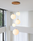 LumiGlow | Scandinavian Chandelier Moon Lamp Stairs with Sculptural Elegance 1