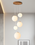 LumiGlow | Scandinavian Chandelier Moon Lamp Stairs with Sculptural Elegance 2