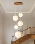 LumiGlow | Scandinavian Chandelier Moon Lamp Stairs with Sculptural Elegance 3