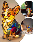 LumiPup | Stained Glass Dog Design Decorative Table Lamp Night Light 6