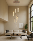 Lumina | Gold Acrylic Stair Chandelier for Sophisticated Interior 0