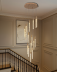 Lumina | Gold Acrylic Stair Chandelier for Sophisticated Interior 1