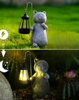 LunaGlow | Charming Hand-Painted Solar Cat Garden Statue for Outdoor Décor 3