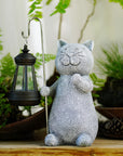 LunaGlow | Charming Hand-Painted Solar Cat Garden Statue for Outdoor Décor 4