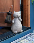 LunaGlow | Charming Hand-Painted Solar Cat Garden Statue for Outdoor Décor 5