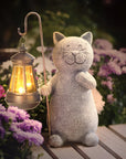 LunaGlow | Charming Hand-Painted Solar Cat Garden Statue for Outdoor Décor 6