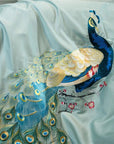 LuxeFeathers – Luxurious Egyptian Cotton Duvet Set with Teal and Peacock Pattern 3