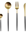 LuxeGleam | Elegant Gold Silver 24-Piece Stainless Steel Cutlery Set 15