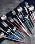 LuxeGleam | Elegant Gold Silver 24-Piece Stainless Steel Cutlery Set 7