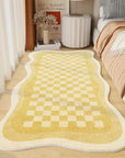Luxora | Elegant Soft Faux Cashmere Checkerboard Bedside Rug 0