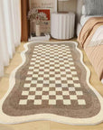 Luxora | Elegant Soft Faux Cashmere Checkerboard Bedside Rug 3