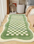 Luxora | Elegant Soft Faux Cashmere Checkerboard Bedside Rug 4