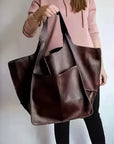 LuxuraLeather | Elegant Versatile Oversized Weekender Handbag 12