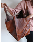 LuxuraLeather | Elegant Versatile Oversized Weekender Handbag 8