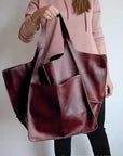 LuxuraLeather | Elegant Versatile Oversized Weekender Handbag 9