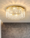 Luxury Flush Mount Ceiling Light Fixture with Crystal and Stainless Steel Design for Modern and Classic Interiors 8