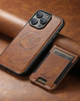 Luxury Phone Case for iPhone with Built-in Card Holder and Magnetic Stand – Durable Protection in Khaki, Black, Blue, Brown 7